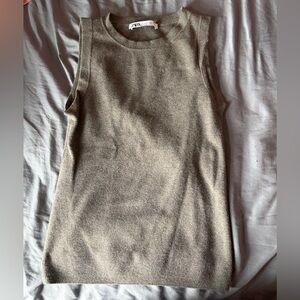 ZARA Knit Sweater Top in Grey Taupe